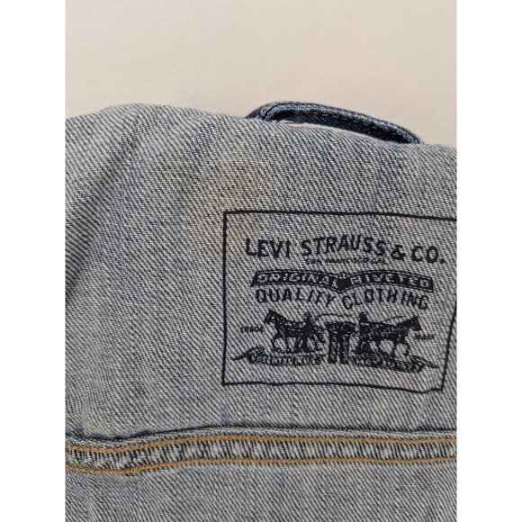 Vintage Y2K Levis Denim Vest Jacket Women Size M Distressed Grunge Western Retro - Picture 4 of 11